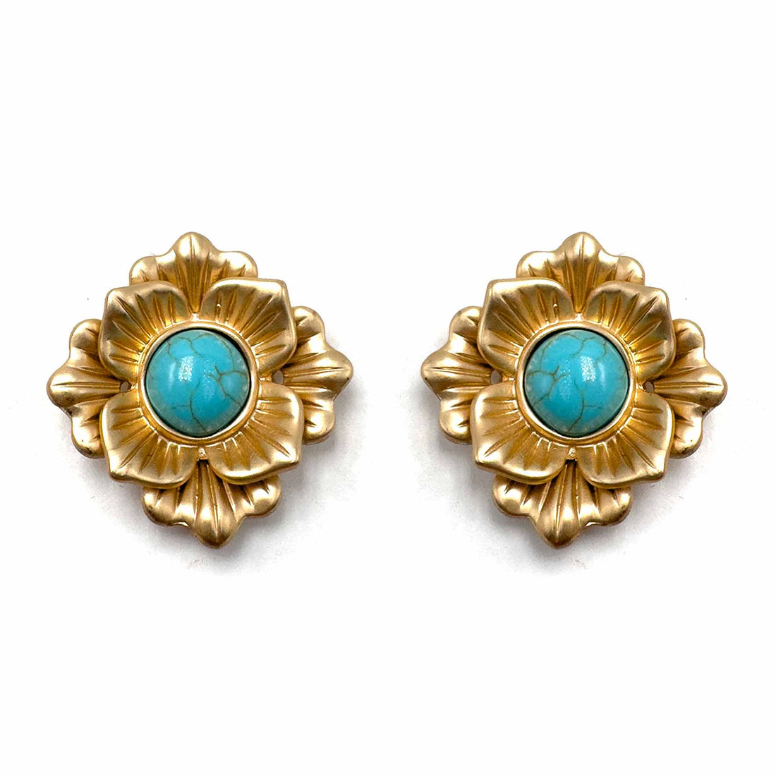 Palestro Milano Orecchini Fiore gold torquoise