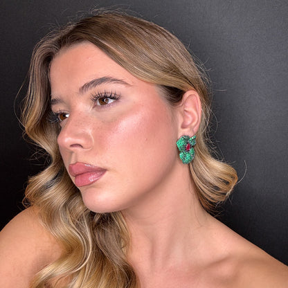 Palestro Milano Orecchini Fiore Misterioso di Pavè