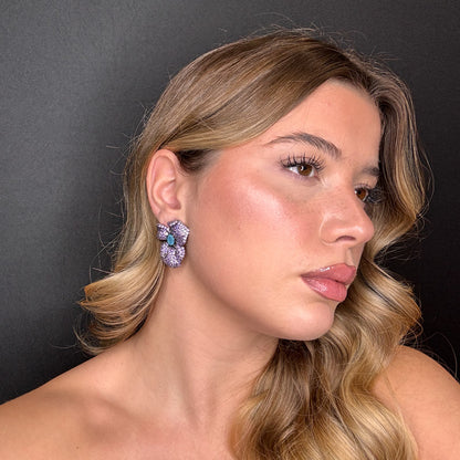 Palestro Milano Orecchini Fiore Misterioso di Pavè