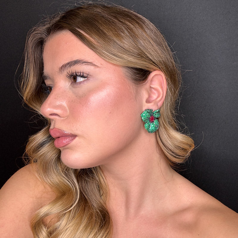 Palestro Milano Orecchini Fiore Misterioso di Pavè