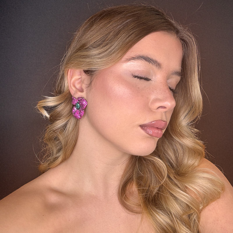 Palestro Milano Orecchini Fiore Misterioso di Pavè