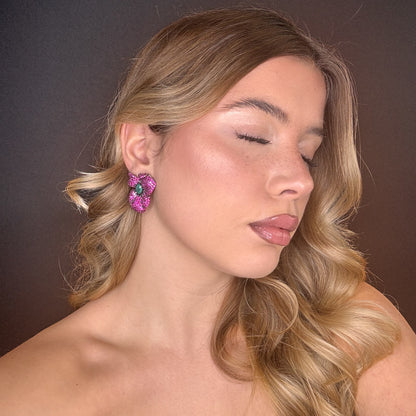 Palestro Milano Orecchini Fiore Misterioso di Pavè