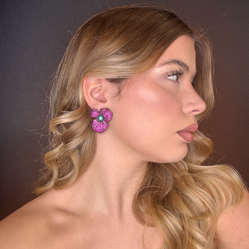 Palestro Milano Orecchini Fiore Misterioso di Pavè