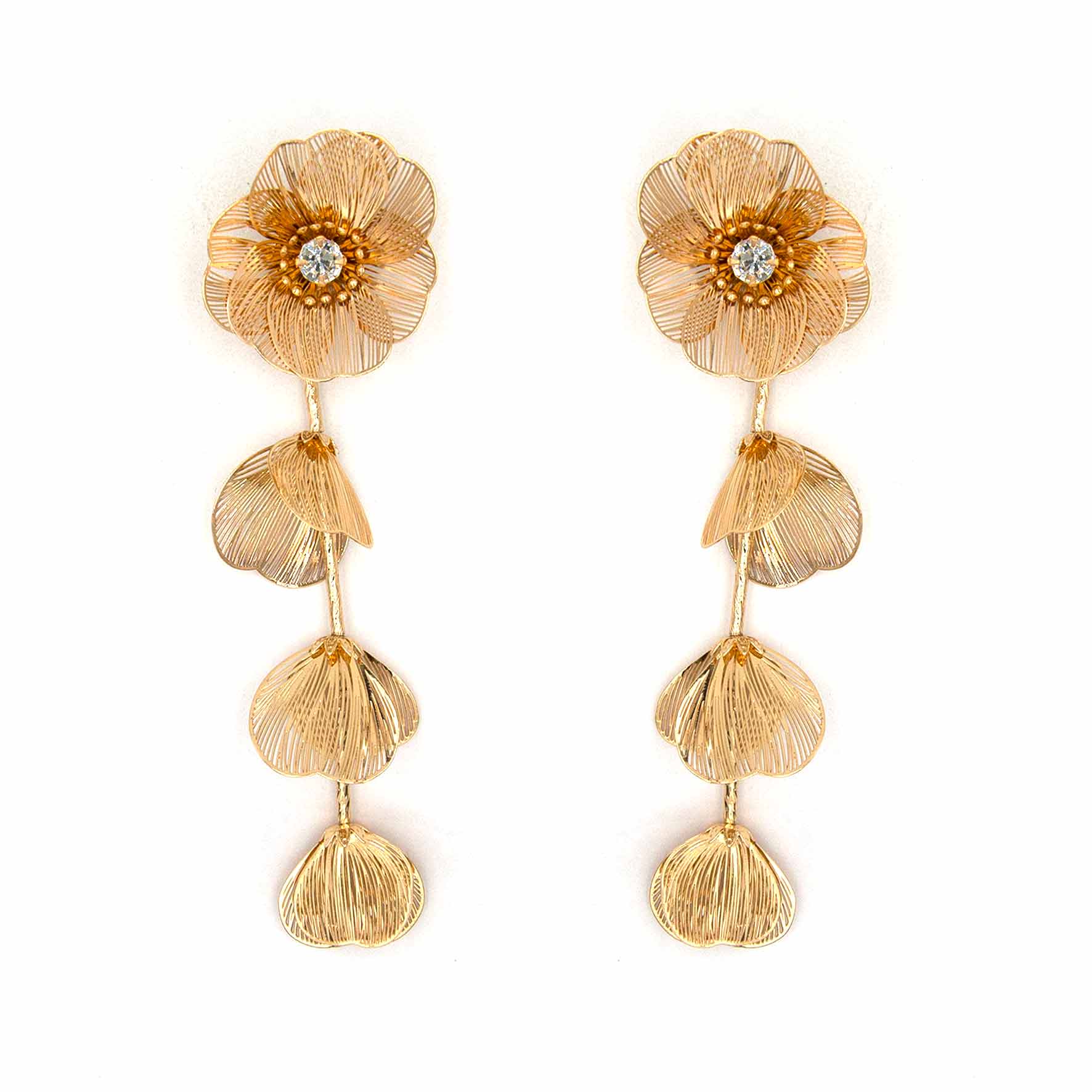 Palestro Milano Orecchini Fiore singolo Fiore Leggero Pendente