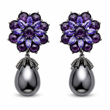 Fiore di cristalli con perla