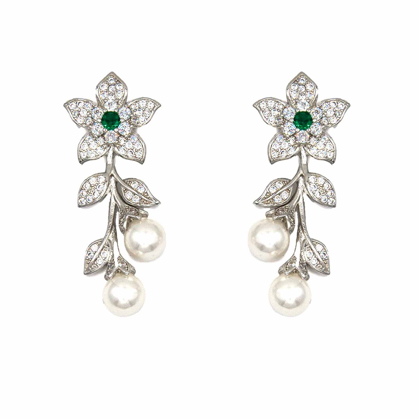 Palestro Milano Orecchini Fiorellini con doppia perla