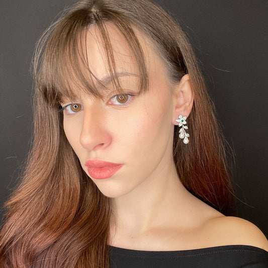 Palestro Milano Orecchini Fiorellini con doppia perla