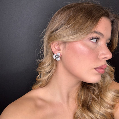 Palestro Milano Orecchini Fiorellini con perla big