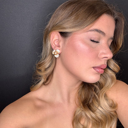 Palestro Milano Orecchini Fiorellini con perla big