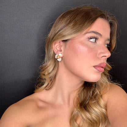 Palestro Milano Orecchini Fiorellini con perla big
