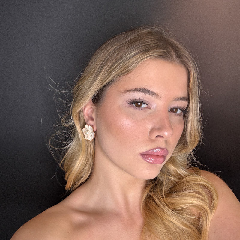 Palestro Milano Orecchini Fiorellini Smaltati con Perlina