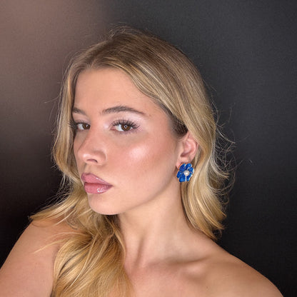 Palestro Milano Orecchini Fiorellini Smaltati con Perlina