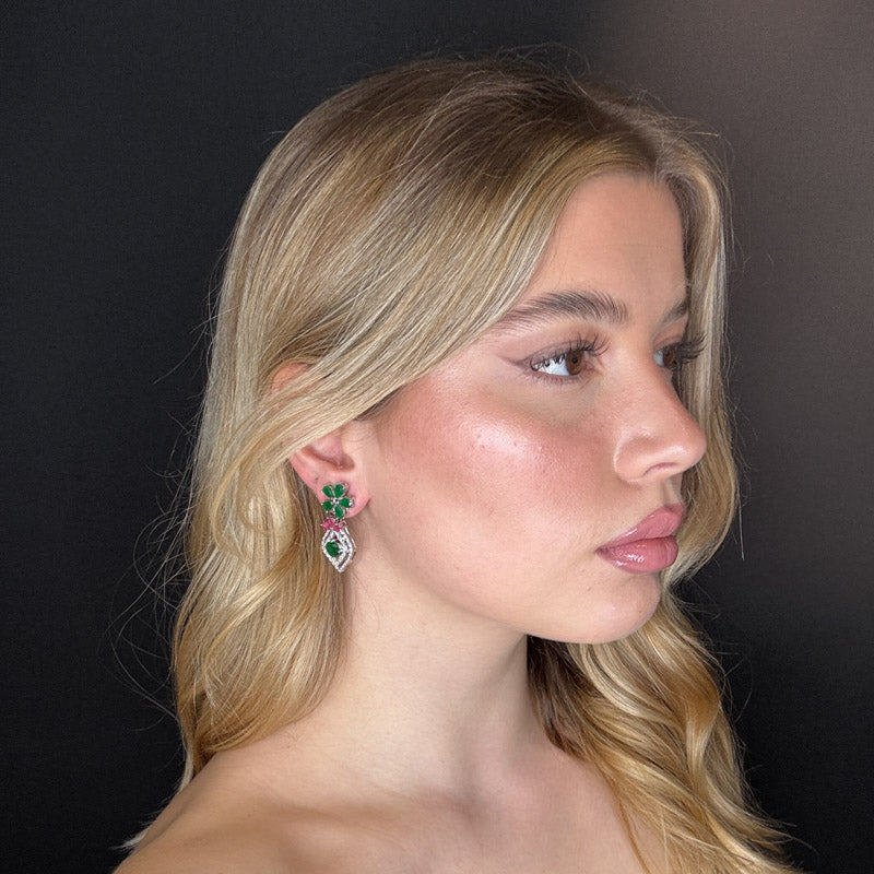 Palestro Milano Orecchini Fiorellino con diadema di pavè