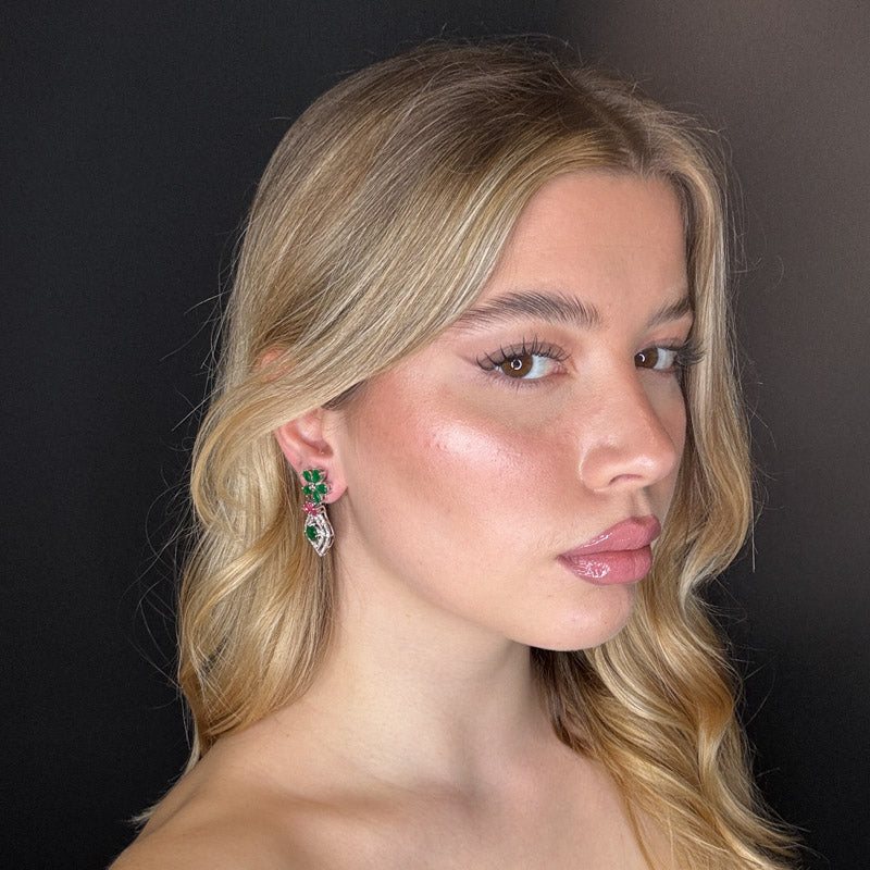 Palestro Milano Orecchini Fiorellino con diadema di pavè