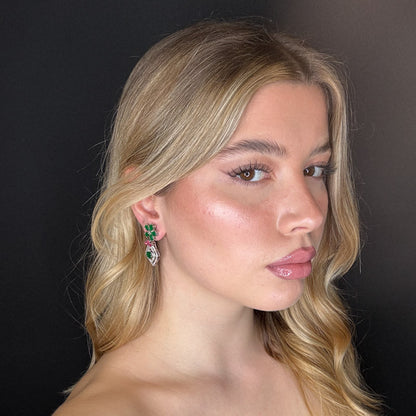 Palestro Milano Orecchini Fiorellino con diadema di pavè