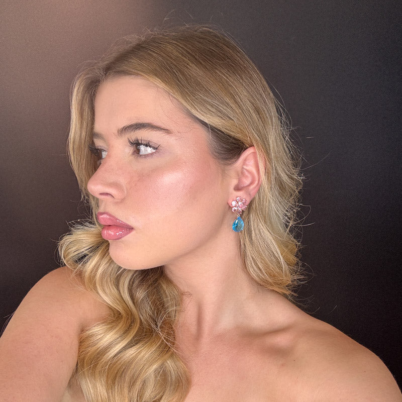 Palestro Milano Orecchini Fiorellino di Gemme Colorate