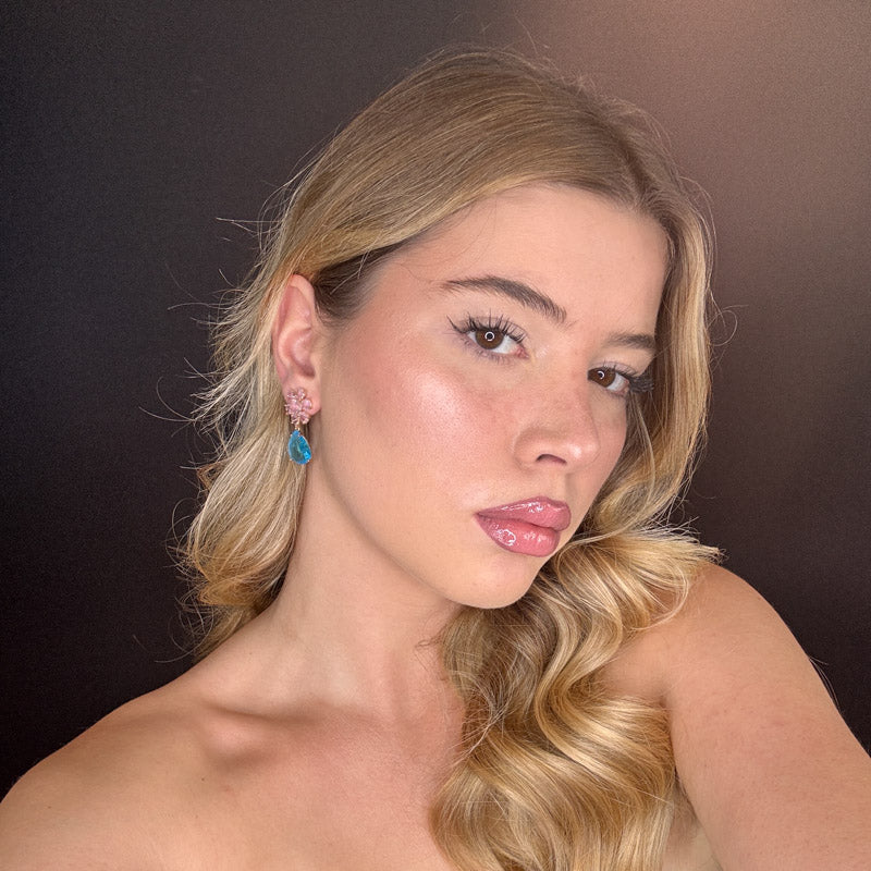 Palestro Milano Orecchini Fiorellino di Gemme Colorate