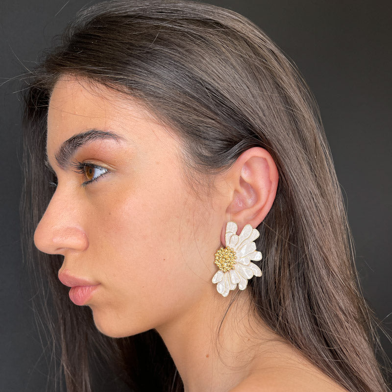 Orecchini A Fiore Grandi Color Oro Per Donna – Eleganti E Alla Moda