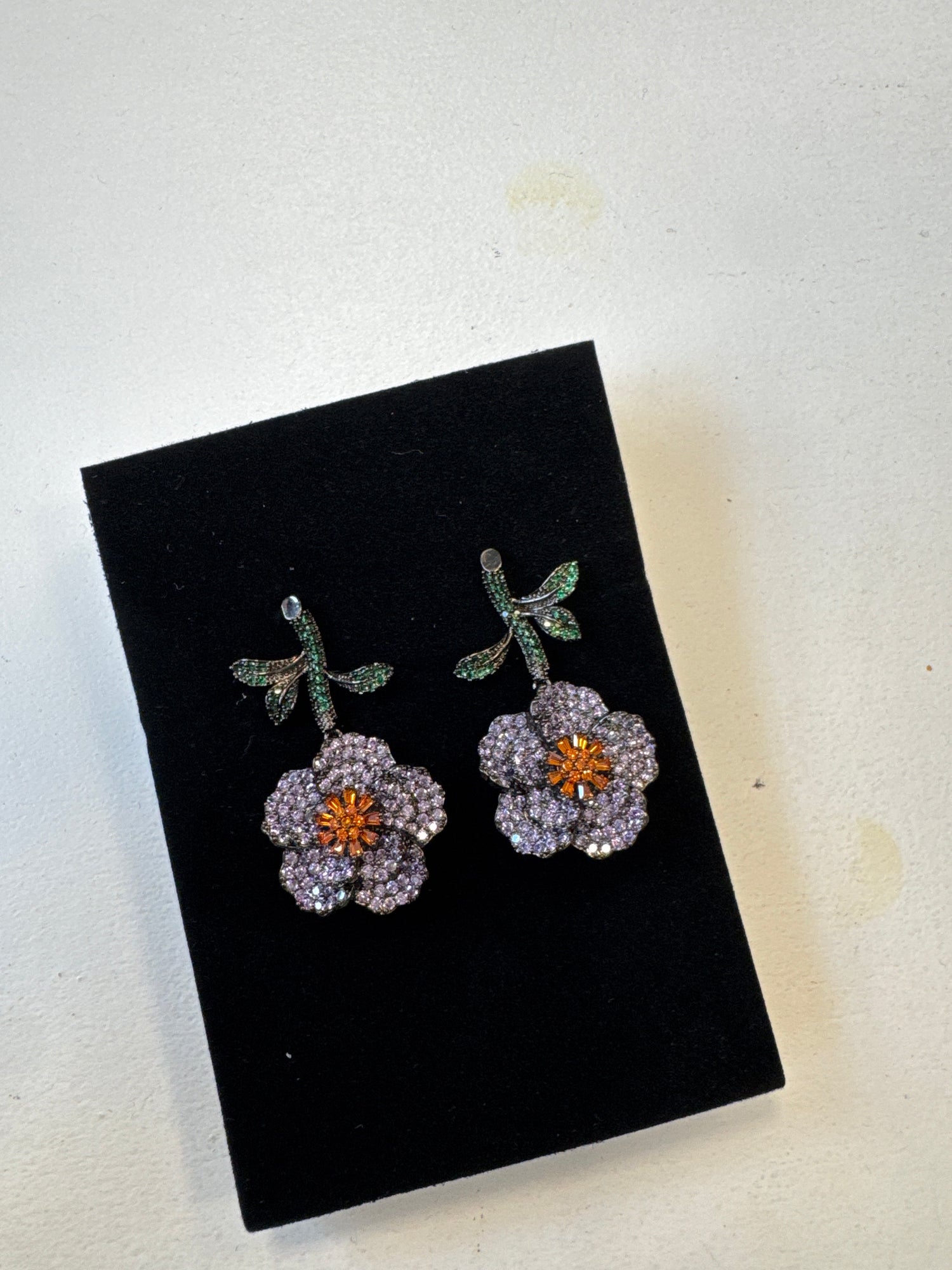 Palestro Milano Orecchini Fiori di pavè a testa in giù