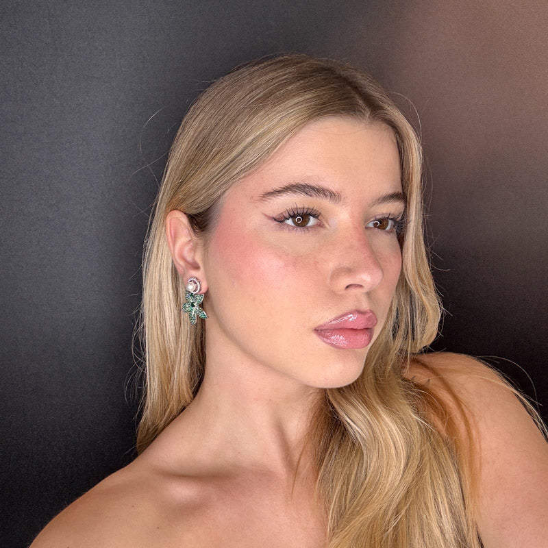 Palestro Milano Orecchini Fogliolina di pavè