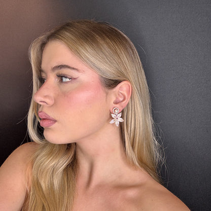 Palestro Milano Orecchini Fogliolina di pavè