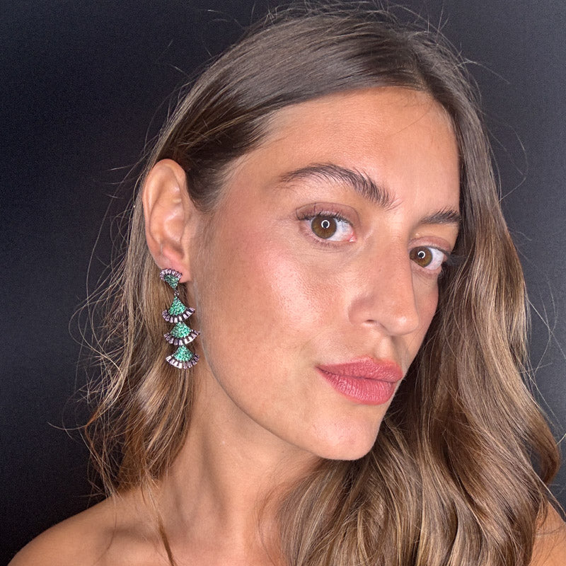 Palestro Milano Orecchini Frange di pavè