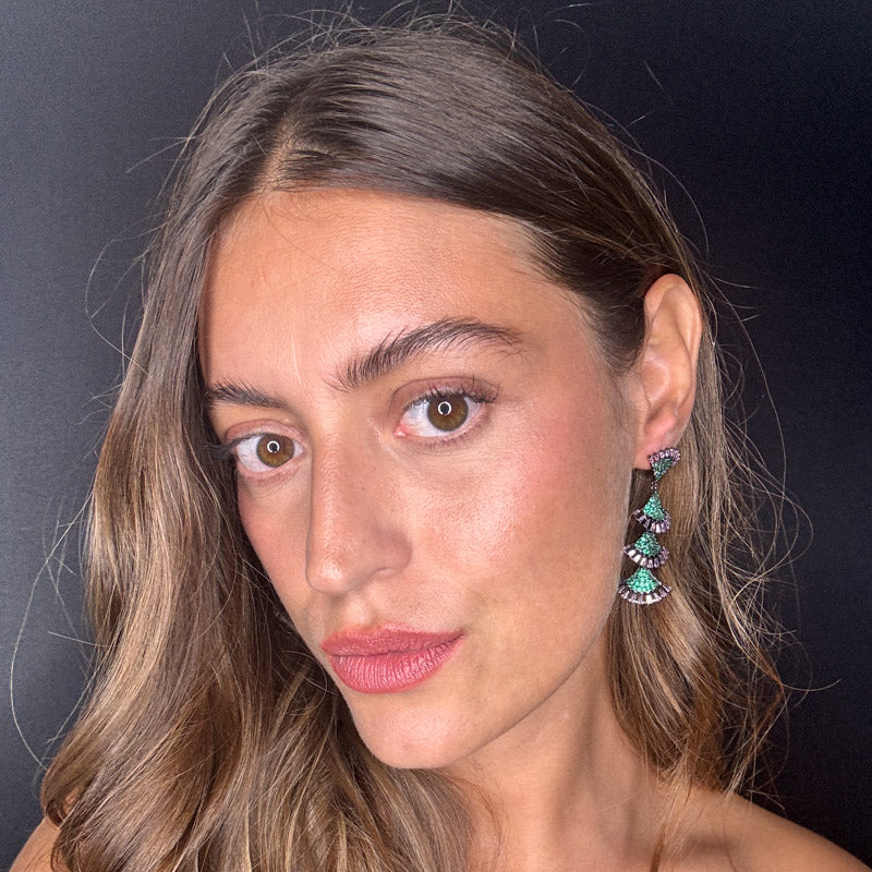 Palestro Milano Orecchini Frange di pavè