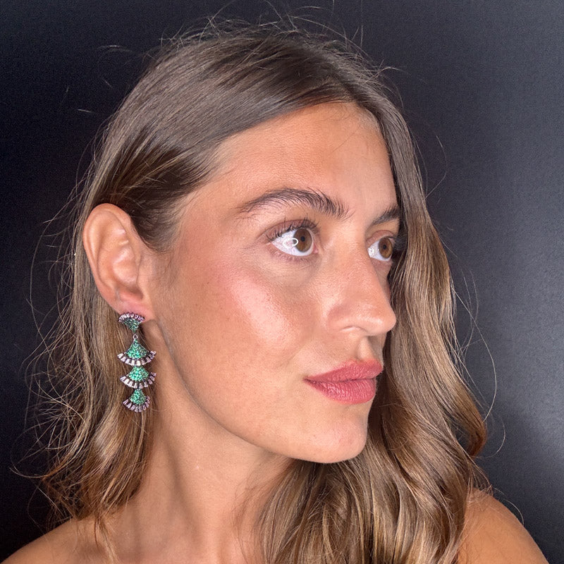 Palestro Milano Orecchini Frange di pavè