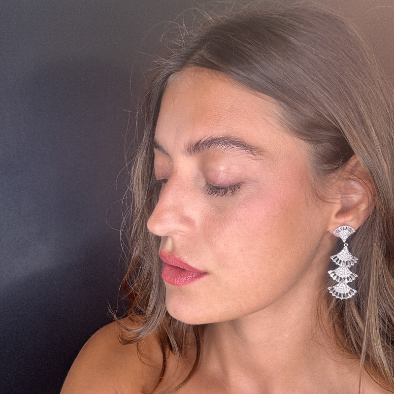 Palestro Milano Orecchini Frange di pavè