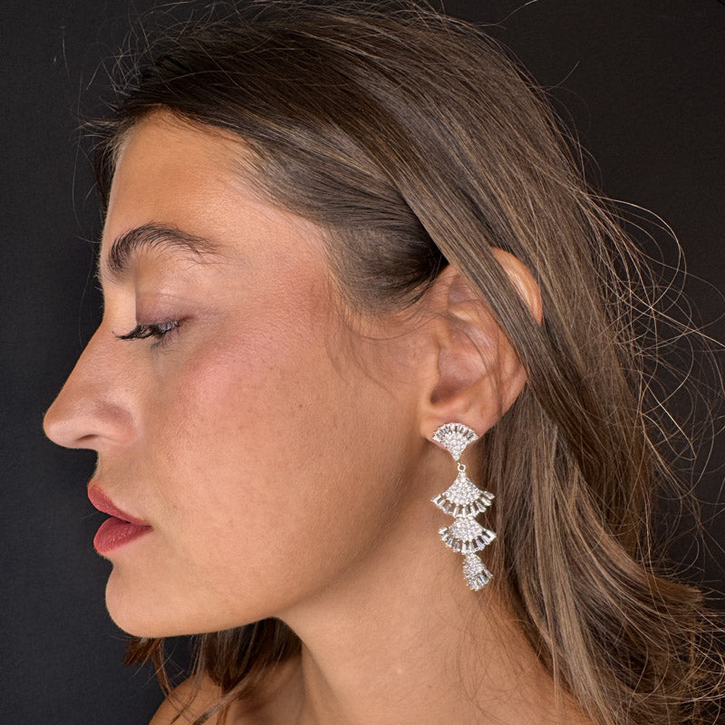 Palestro Milano Orecchini Frange di pavè