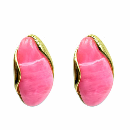 Palestro Milano Orecchini Fucsia Bottoni a mandorla perlati - ex demo