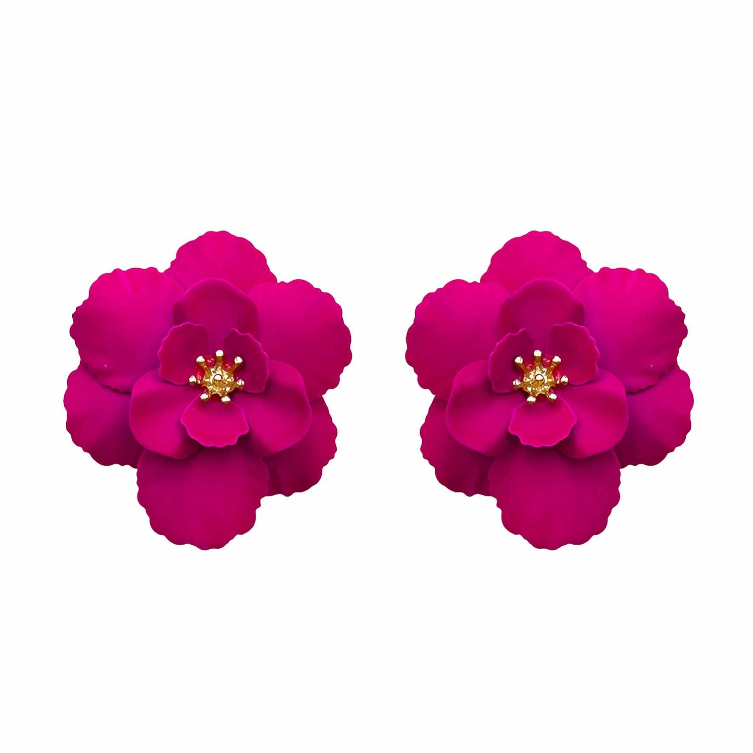 Palestro Milano Orecchini Fucsia Camelia Big