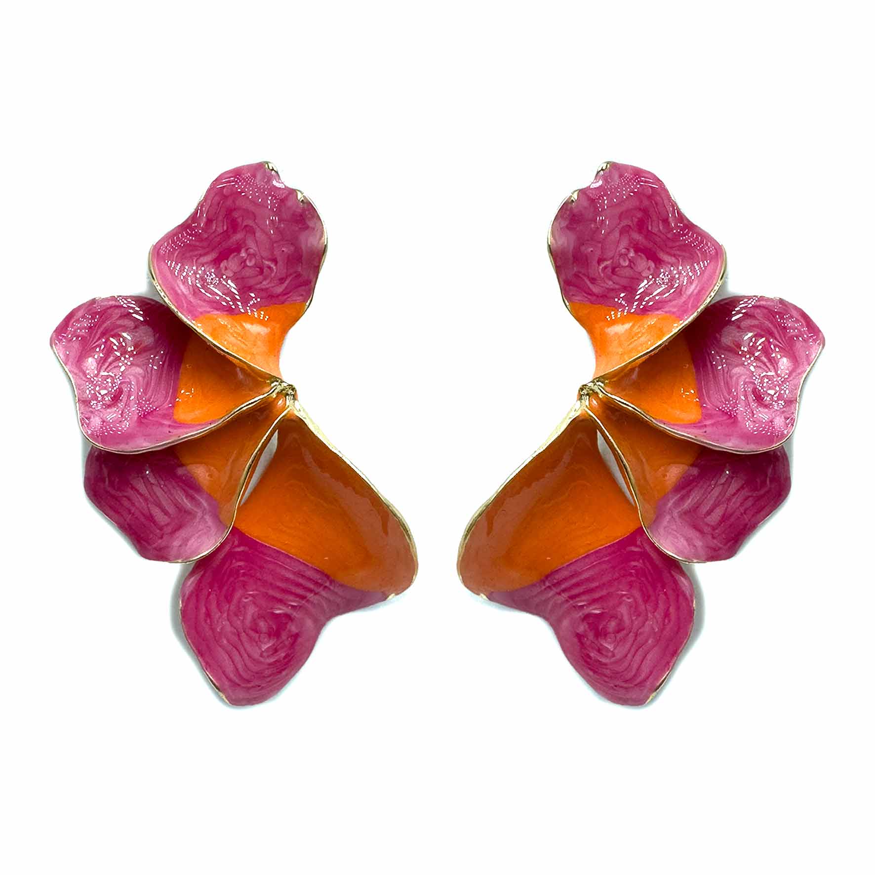 Palestro Milano Orecchini Fucsia e Arancio Petali dalle Maldive