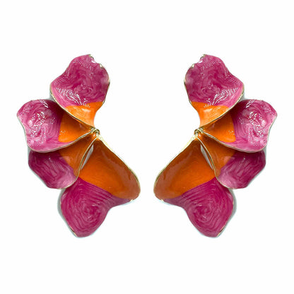Palestro Milano Orecchini Fucsia e Arancio Petali dalle Maldive