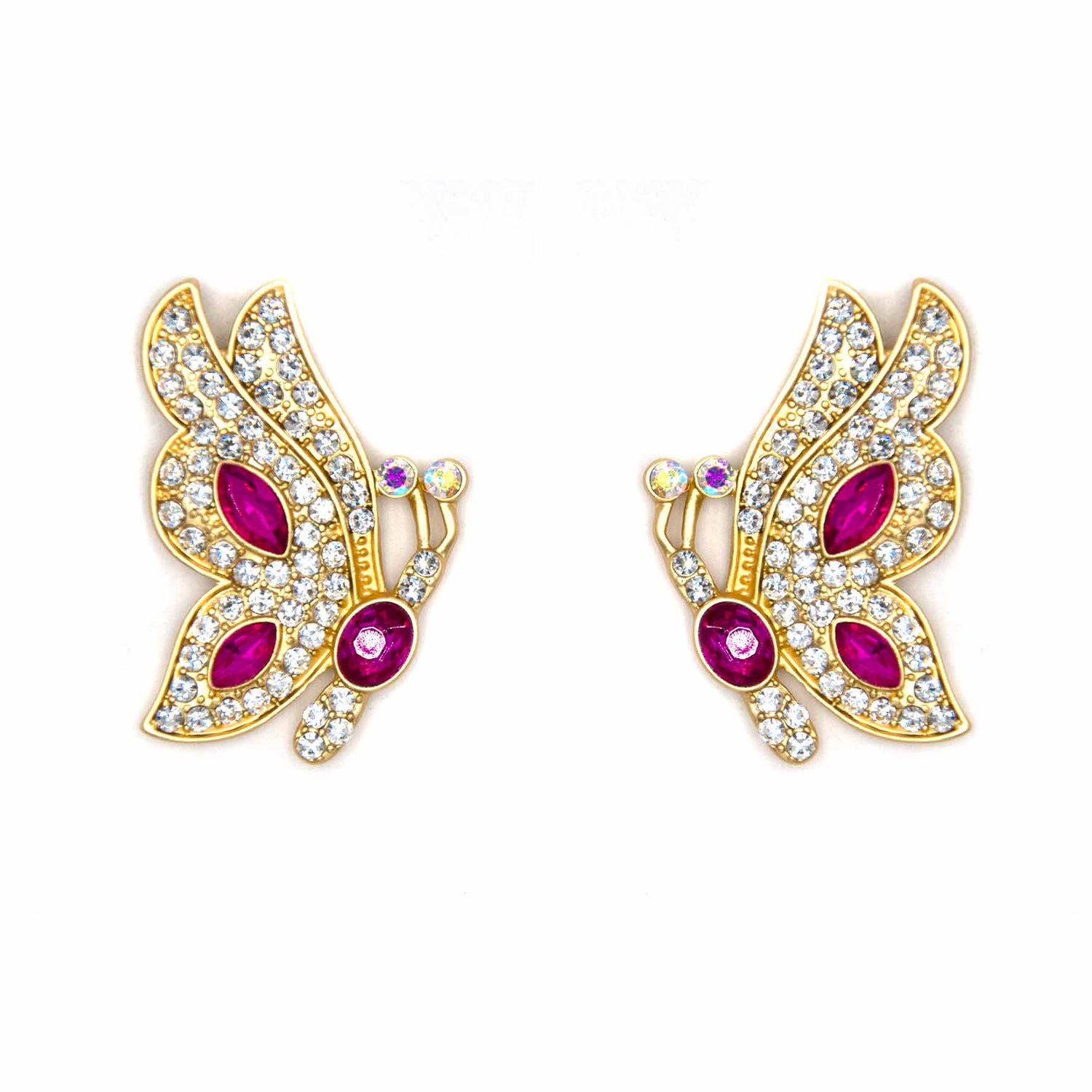 Palestro Milano Orecchini Fucsia Farfalle con Zirconi
