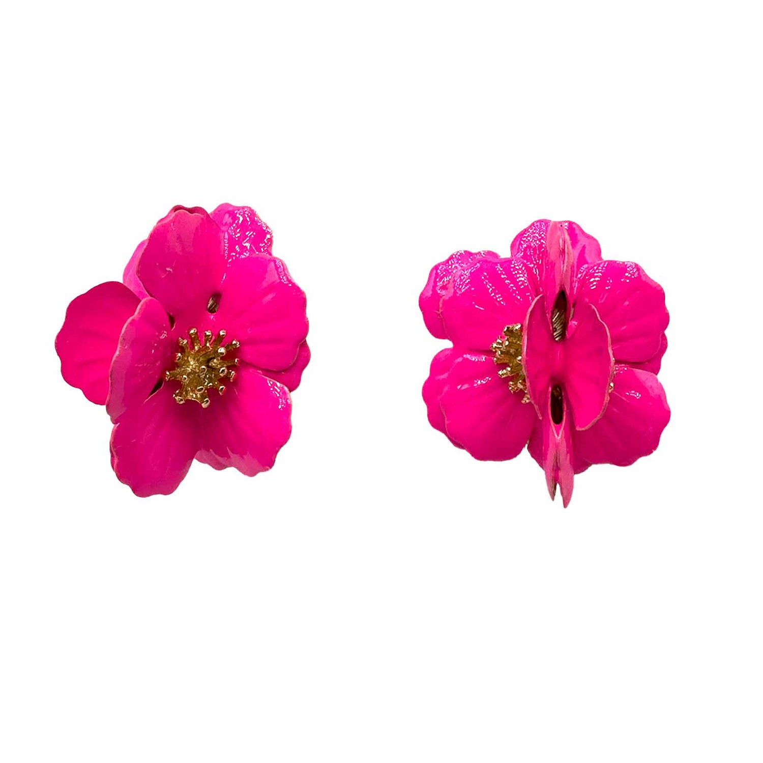 Palestro Milano Orecchini Fucsia Fiorellini tridimensionali