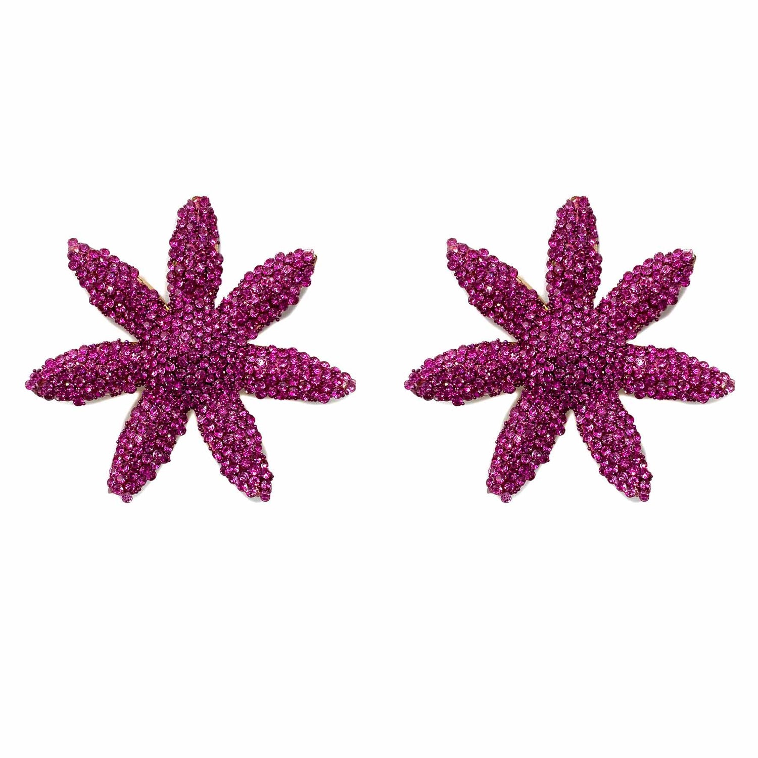 Palestro Milano Orecchini Fucsia Fiori di zirconi