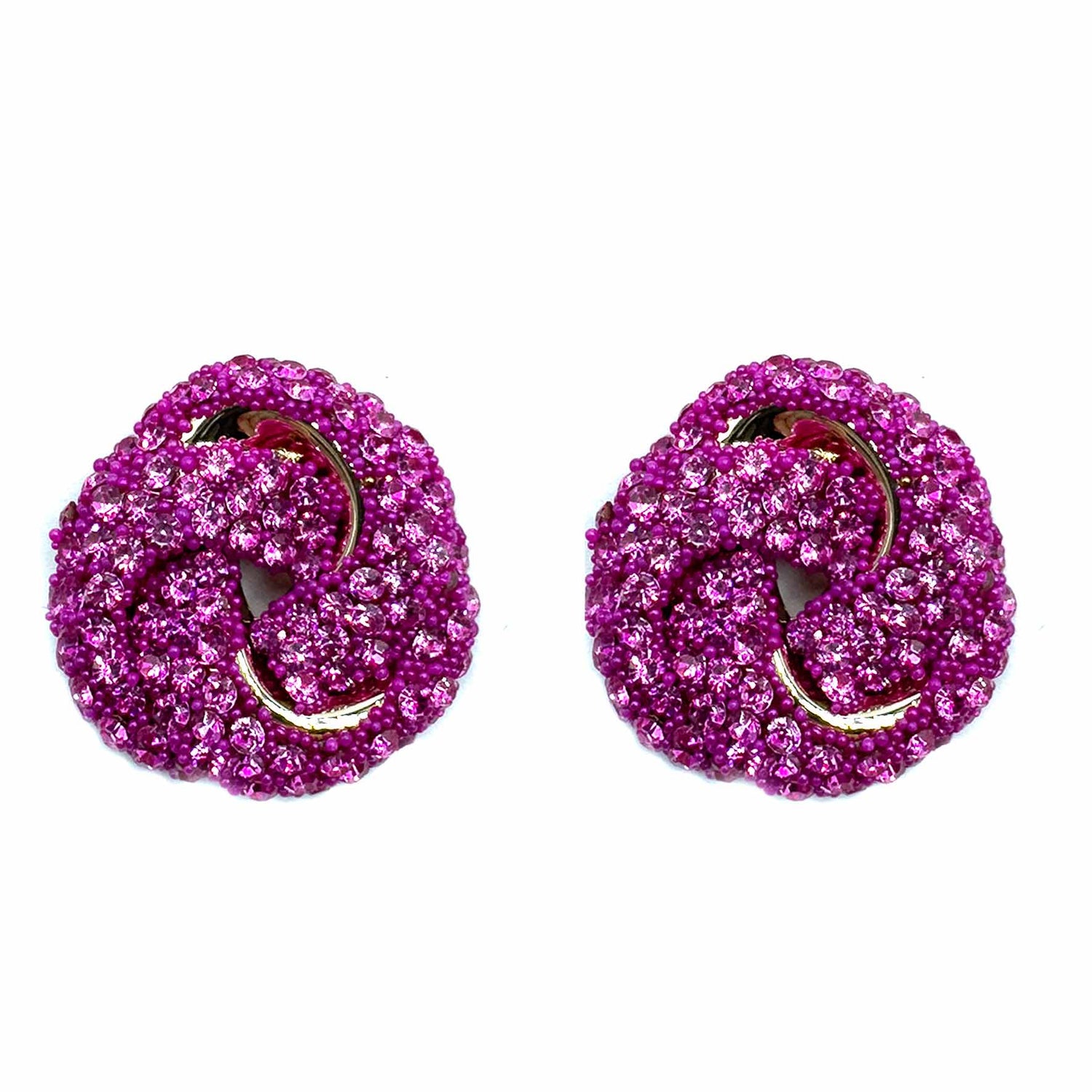 Palestro Milano Orecchini Fucsia Nodo di zirconi