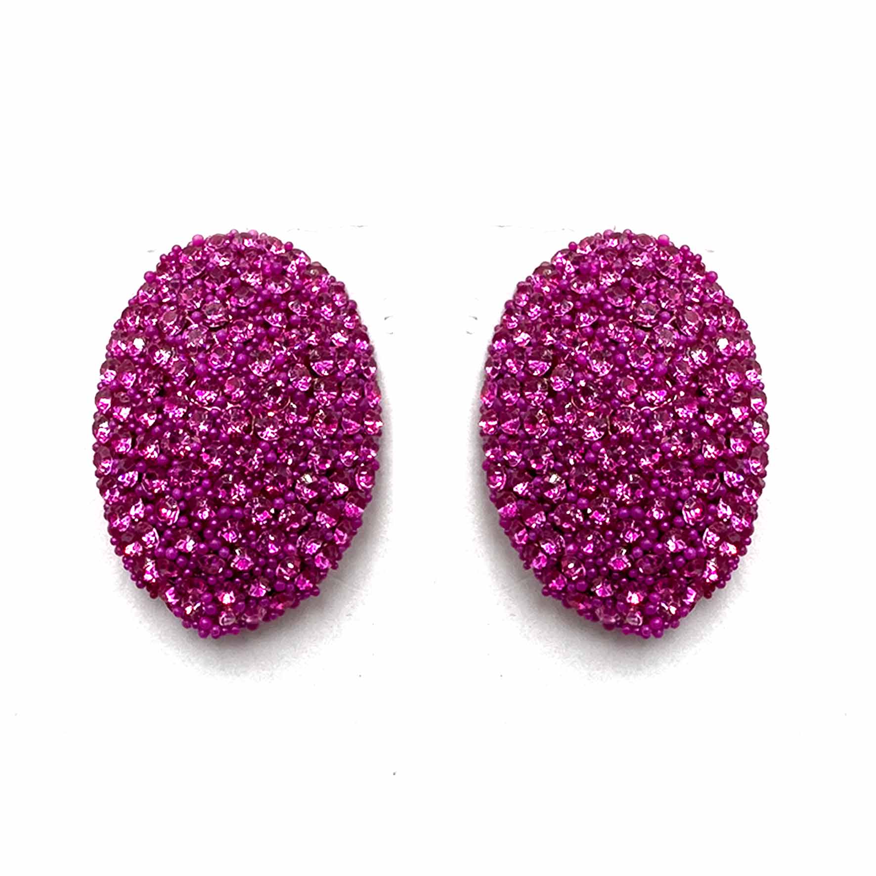Palestro Milano Orecchini Fucsia Ovali di zirconi