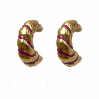 Palestro Milano Orecchini Fucsia Semicerchi Colorati