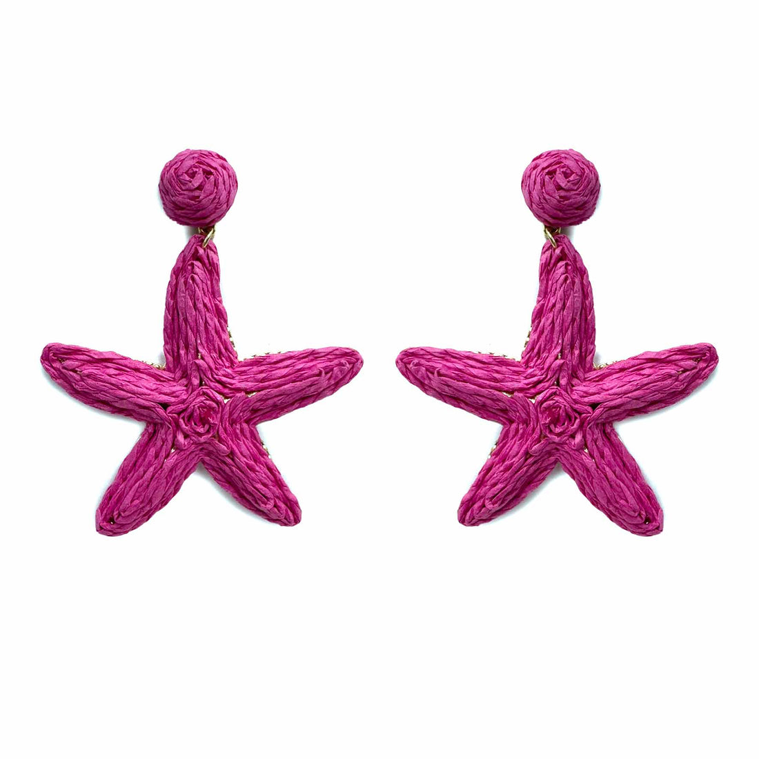 Palestro Milano Orecchini Fucsia Stelle di mare rafia