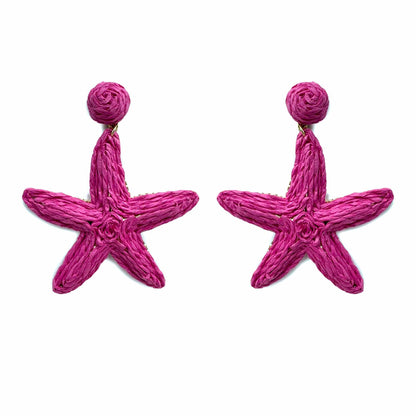 Palestro Milano Orecchini Fucsia Stelle di mare rafia