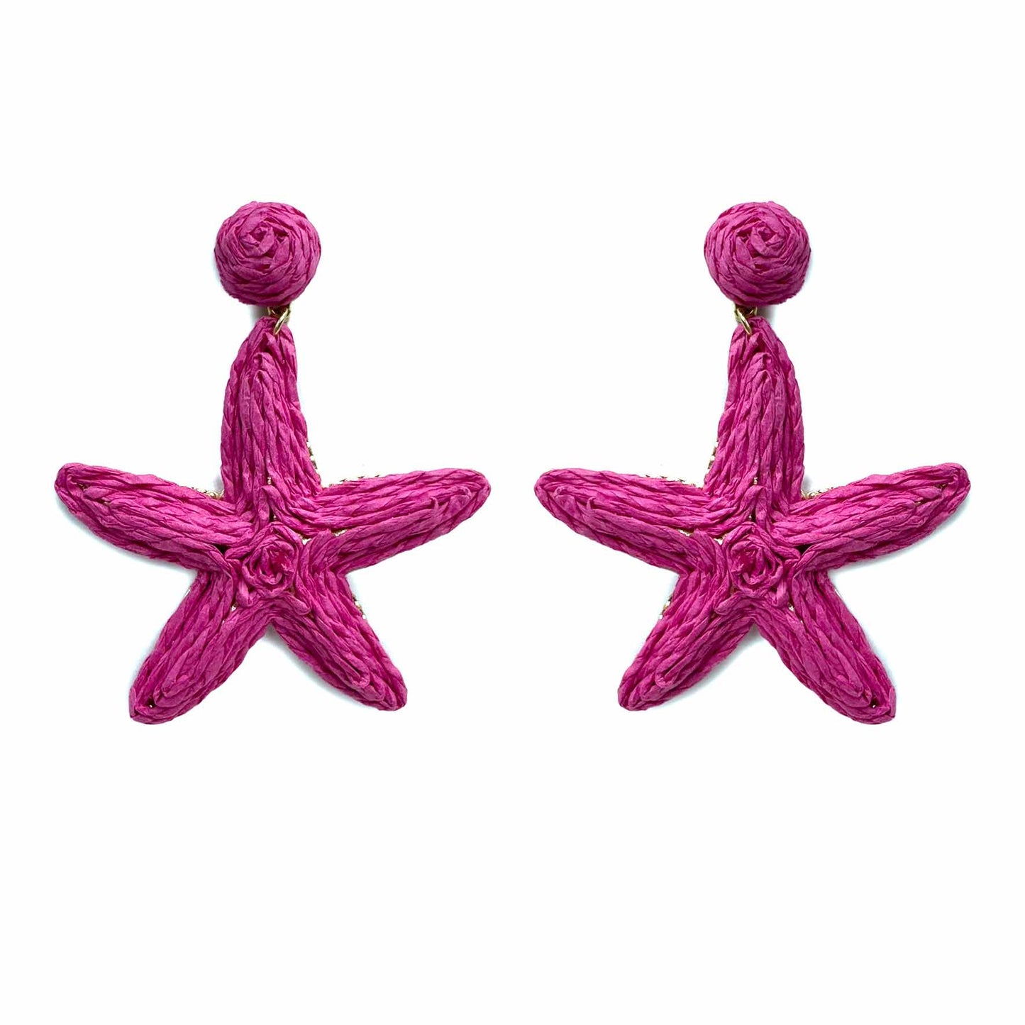Palestro Milano Orecchini Fucsia Stelle di mare rafia