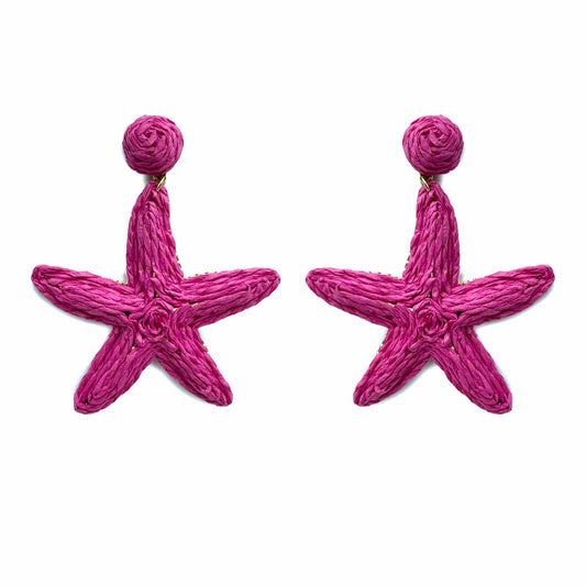 Palestro Milano Orecchini Fucsia Stelle di mare rafia