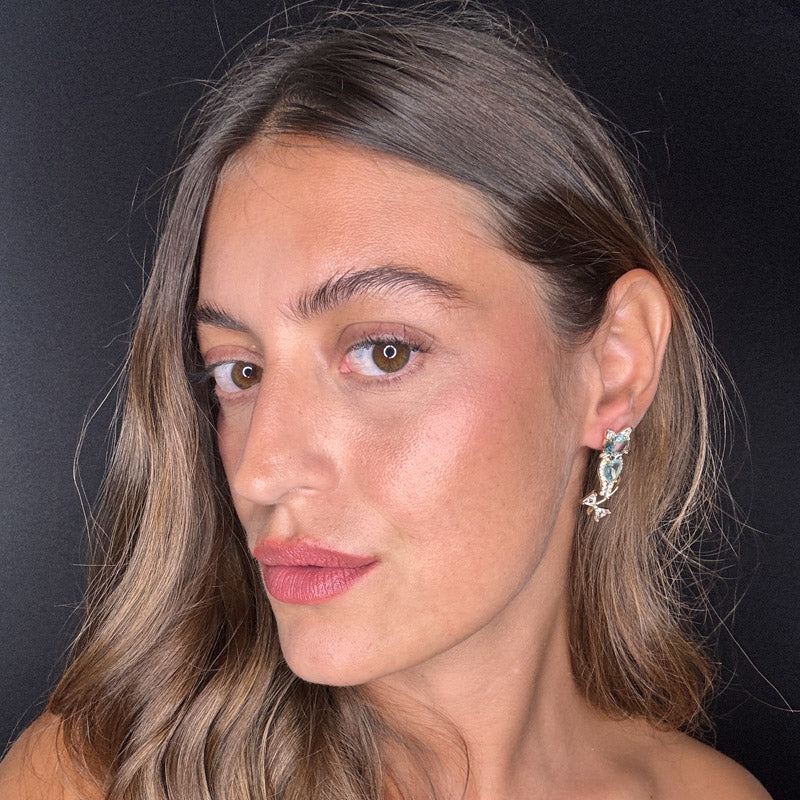 Palestro Milano Orecchini Gattini con fiocchetti di Cristallo