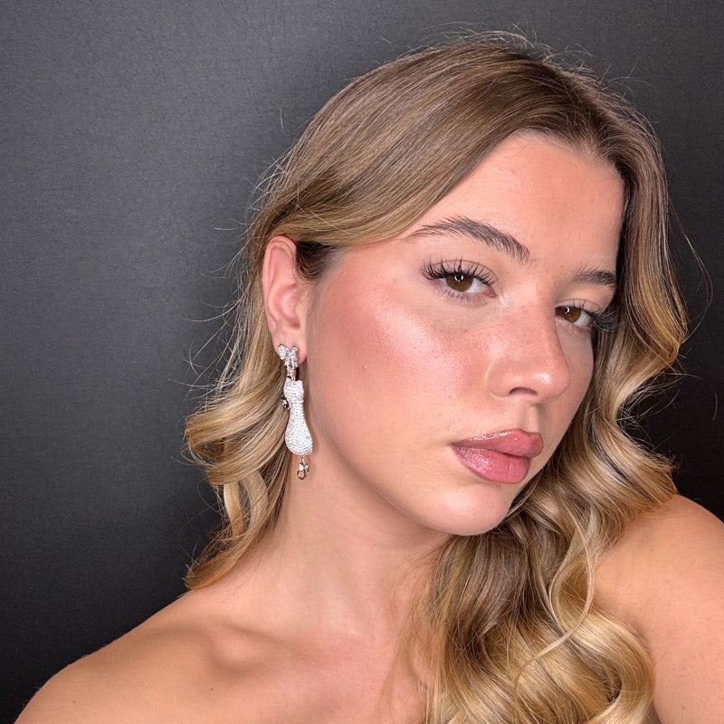 Palestro Milano Orecchini Gattino con Camelia nera