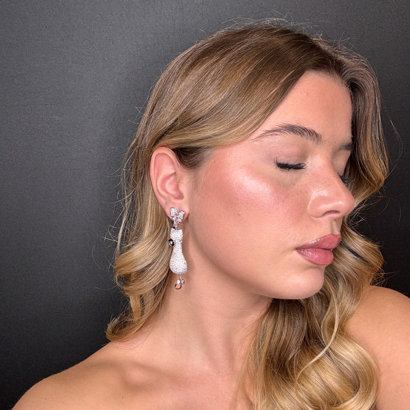 Palestro Milano Orecchini Gattino con Camelia nera