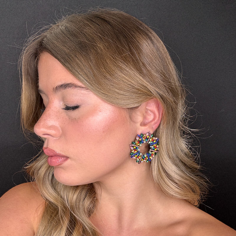 Palestro Milano Orecchini Ghirlanda Natalizia Multicolor