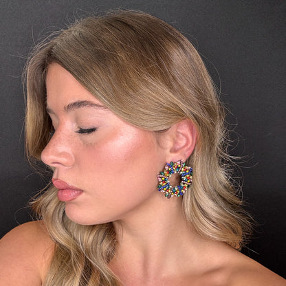 Palestro Milano Orecchini Ghirlanda Natalizia Multicolor