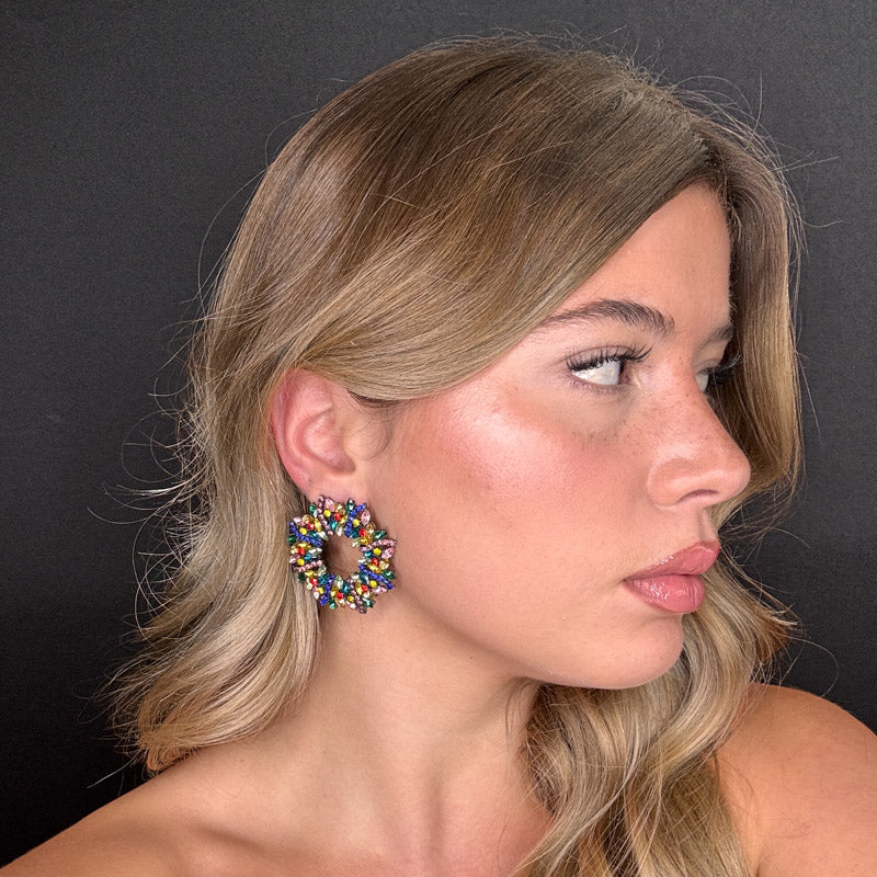 Palestro Milano Orecchini Ghirlanda Natalizia Multicolor